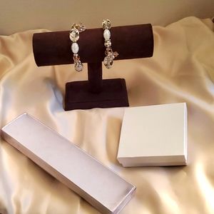Pink and clear Christmas bracelets